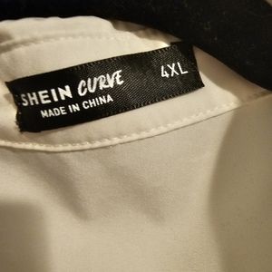 SHEIN Size 4xl Puff sleeve cinched waist collar shirt dress